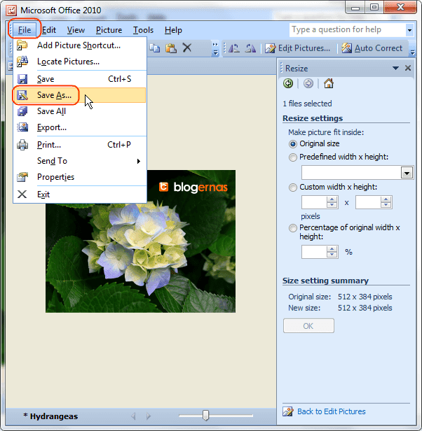 Cara Merubah Ukuran Gambar dengan Office Picture