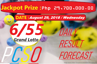 August 29, 2018 6/55 Grand Lotto Result