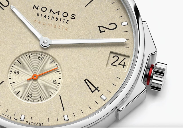 Nomos Glashütte  Ahoi neomatik 38 date with golden sands dial