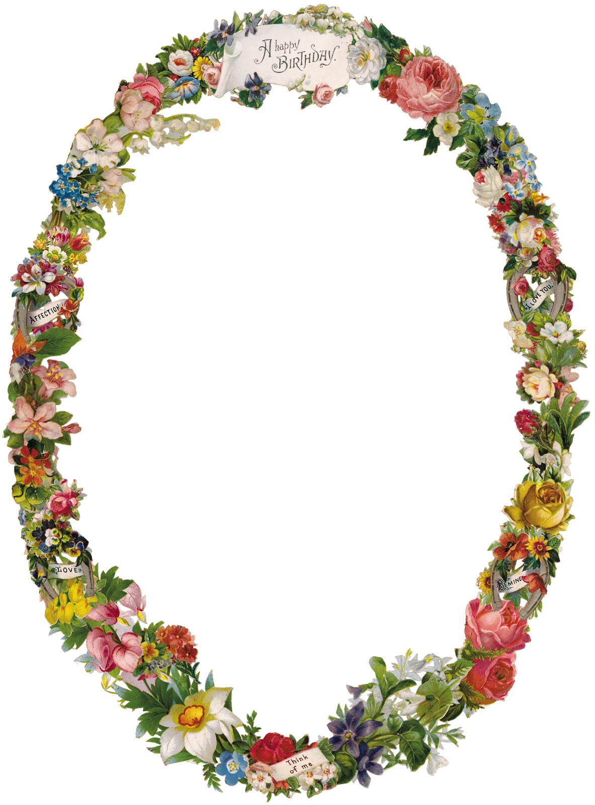 Victorian Flower Borders and Frames Birthday
