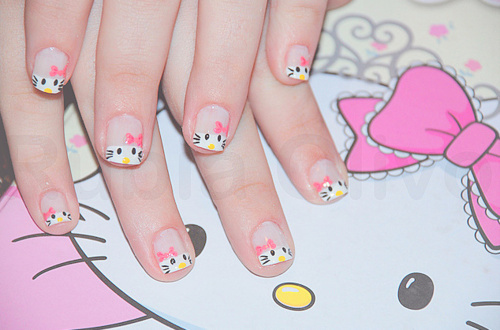 Hello Kitty 3d Nail Art. dresses Hello Kitty hime gyaru nail 3d hello kitty nail art. dresses Konad