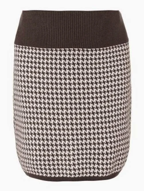 Seraphine's Houndstooth Knitted Skirt