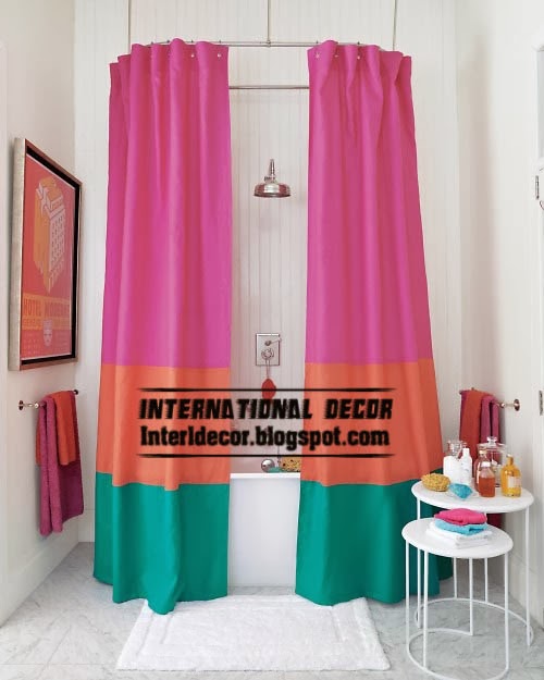 latest shower curtains for modern bathroom 2014