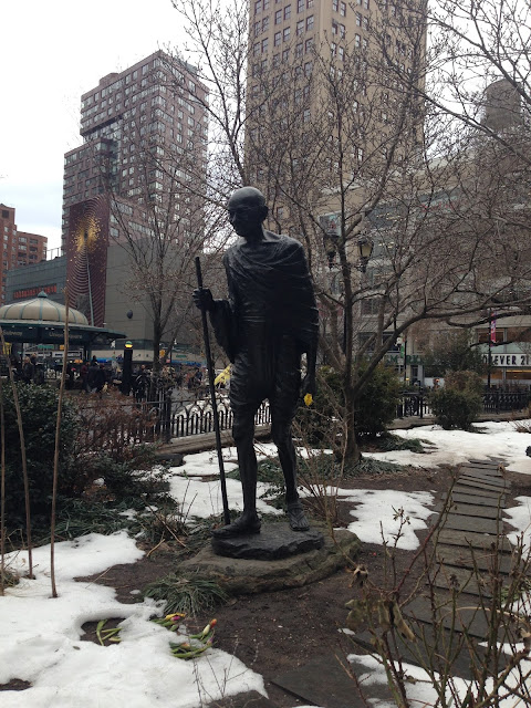 Ghandi statue downtown New York