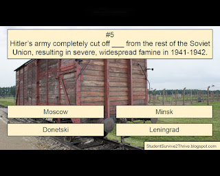 Hitler’s army completely cut off ___ from the rest of the Soviet Union, resulting in severe, widespread famine in 1941-1942. Answer choices include: Moscow, Minsk, Donetski, Leningrad