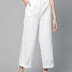 Buy SASSAFRAS Women White Twill Parallel Trousers 62% Off