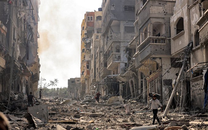 Retaliatory military actions on Gaza have turned structures into rubbles