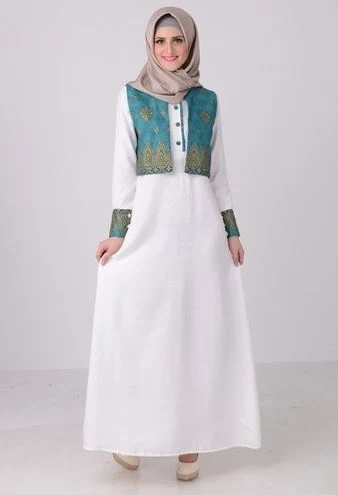 43 Model Baju Gamis Batik Terbaru Update Kombinasi Modern - Baju gamis kombinasi batik