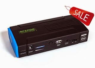 AFENDO® 13600mAh USB 2.0A Output Multi-function Portable Rechargeable Charger 12V Car Battery Jump Starter Booster 400A-Peak-Current Emergency Power Source Auto Start Power High Capacity Mobile Power Bank External Battery for Laptop, Tablet, Notepad, Smart Phone, Cell Phone, Pda, Mp3 Mp4 -Player, ...
