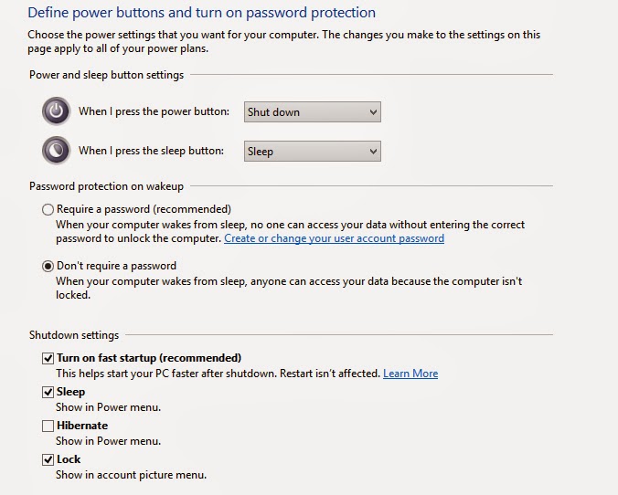 Customize Windows 8.1 Power Buttons and Shutdown Shortcut Settings