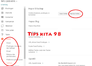 cara backup konten blogspot