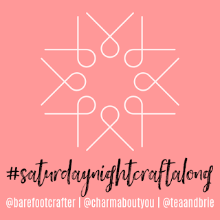 #saturdaynightcraftalong logo for Charm About You