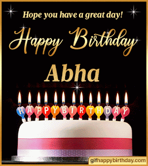 ▷ Wish Happy Birthday GIFs with Name Abha