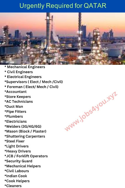 Urgently Required for QATAR