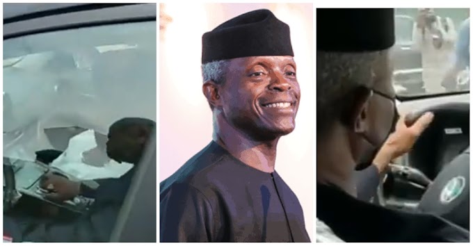 Gist: Watch as VP Yemi Osinbajo drives Nigerian-made electric car