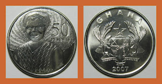 G1 GHANA 50 PESWAS COIN UNC (2007-2020) 