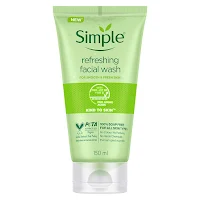 Simple Kind To Skin Refreshing Facial Wash 150 ml | 100% Soap-Free Facewash that doesn't dry out your skin| For All Skin Types