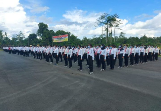 587 Calon Pendaftar Bintara Noken Ikuti Pembukaan Binlat di Mapolres Mimika