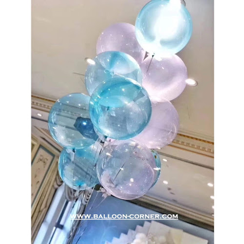 Balon Gas Helium Dari Balon PVC Transparan Warna / Balon Bubble Warna