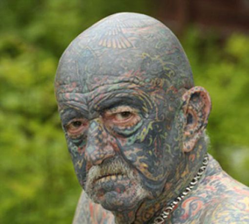 69 Year Old Man Likes Tattoo's