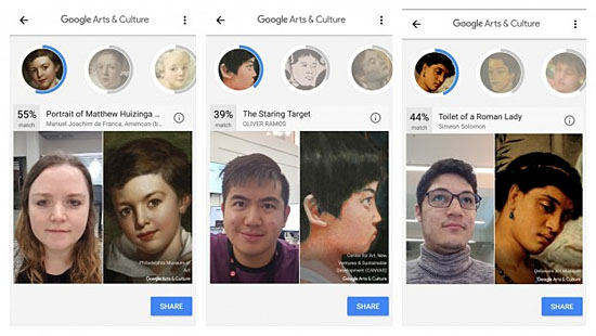 Aplicativo Art Selfie Google