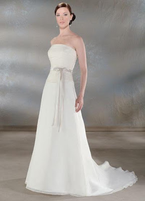 Simple Strapless Wedding Dress