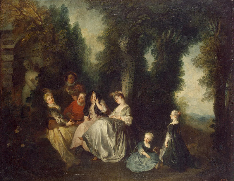 Party in the Garden by Nicolas Lancret - Genre Paintings from Hermitage Museum