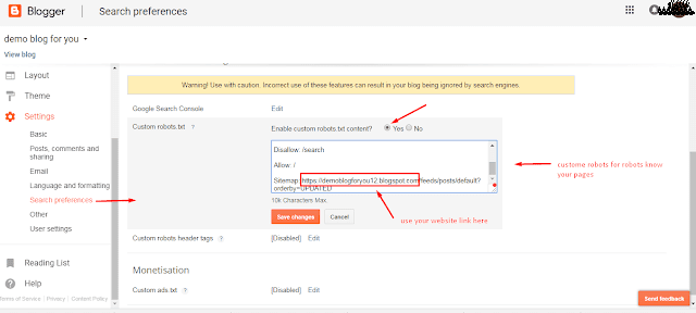 4:  Search Preferences ( Sitemap )