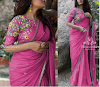 Designer replica saree with Embroidered blouse piece