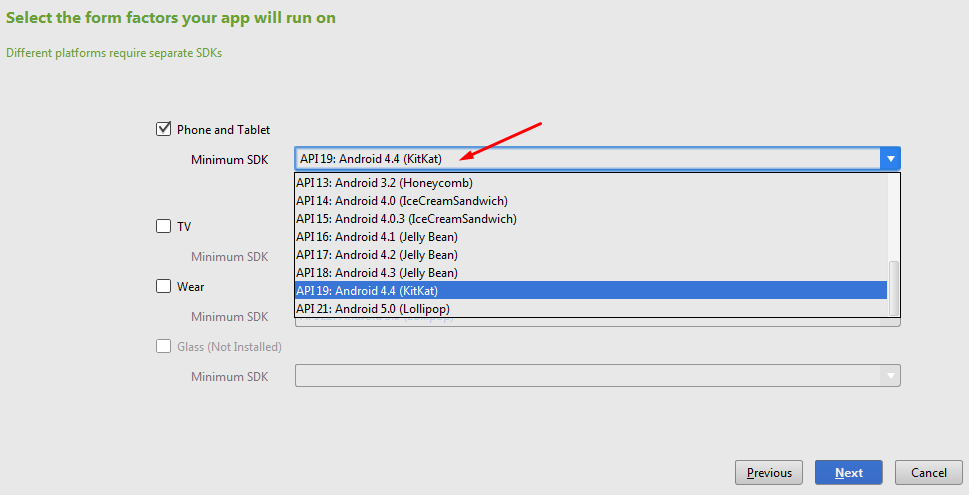 Memilih Versi API Android Aplikasi di Android Studio