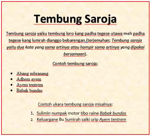 contoh-tembung-saroja