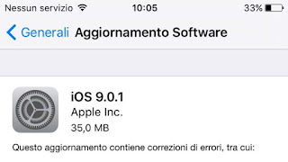 Apple rilascia iOS 9.0.1