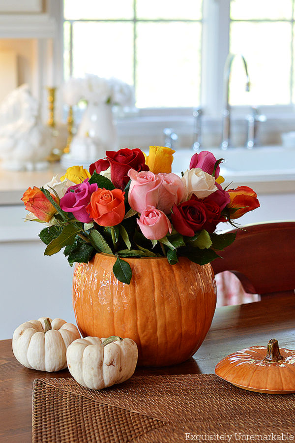 Roses In A Pumpkin for Fall Roses In A Pumpkin for Fall