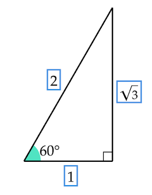 鋭角の1つが60°の直角三角形