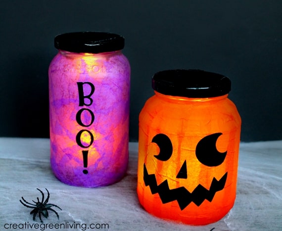 These easy to make luminaries are great for Halloween and are great to make with kids