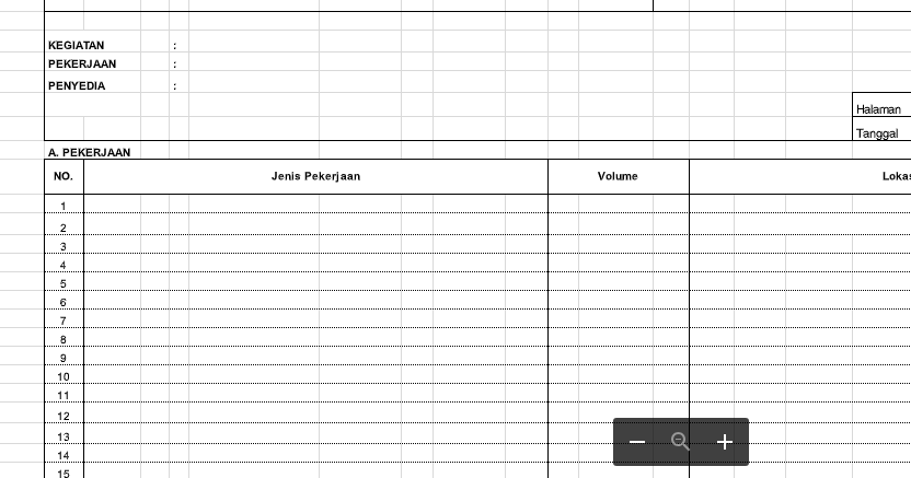 Contoh Form Buku Harian Proyek