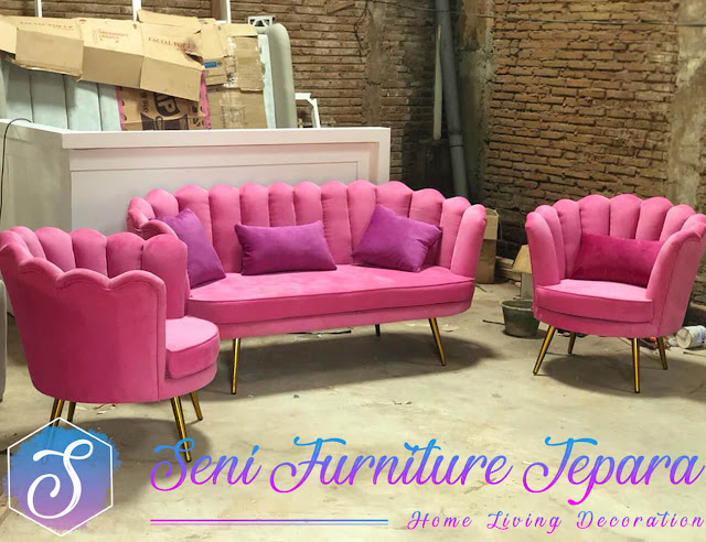 Sofa Tamu Minimalis Jepara New Pinky Fabric Color SF-0165