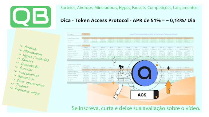 Dica - Token Access Protocol - APR de 51% - Ganhe diariamente 0,14%