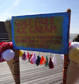 While we were on the pier on Sunday we spotted an ice cream cart going round offering free knitted ice creams! They were gluten free to boot