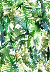 papel pintado tropical palmeras