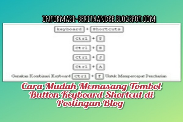 Cara Memasang Tombol Button Keyboard Shortcut di Postingan Blog 