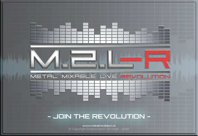 Metal Mixable Live: REVOLUTION (M2L-R) Typographical Logo incorporating the M.2.L.R acronym. Circa November 2022.