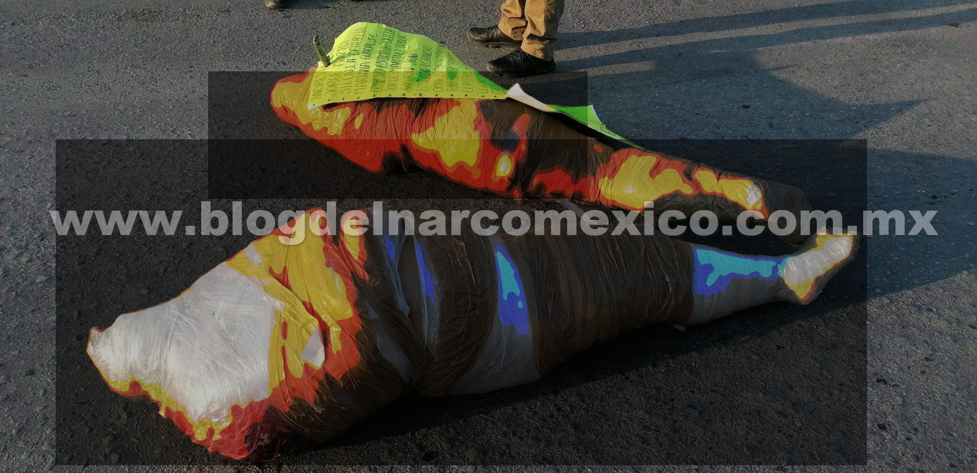 Cártel del Golfo (CDG) abandona dos cuerpos con Narcomensaje en Tamuín, San Luis Potosí