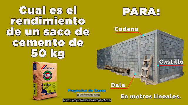 Cual es el rendimiento de un saco de cemento de 50 kg - Proyectos de Casas