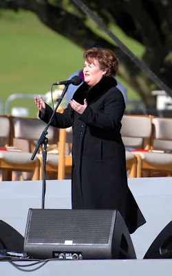 Susan Boyle performing at Bellahouston Park prior to the arrival of Pope Benedict XVI