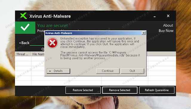 Xvirus Anti-Malware error