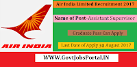 Air India Limited Recruitment 2017– 85 Assistant Supervisor