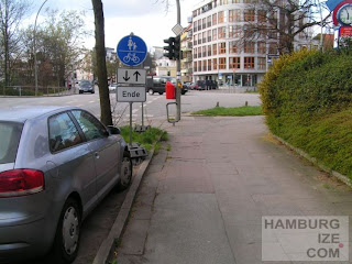 Früherer "Radweg" Hofweg / Winterhuder Weg