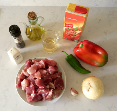 Ingredientes magra con tomate