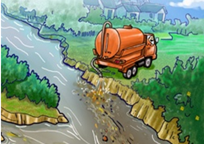 Gambar Sungai Tercemar Sampah Kartun